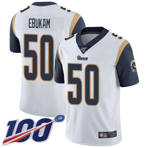 Los Angeles Rams Limited White Men Samson Ebukam Road Jersey NFL Football #50 100th Season Vapor Untouchable